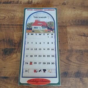 Wood Country Calendar Holiday Classics Perpetual Calendar New In Box Sealed Vtg